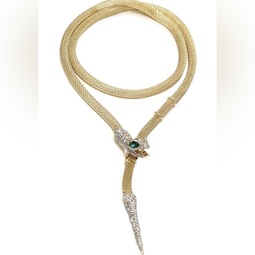 Snake Gold Rhinestone Necklace/Belt - Picture 5 of 8